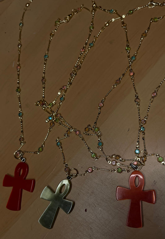 Ankh Pendant w/ jeweled chain !